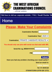 WAEC 2025/2026 RESULT